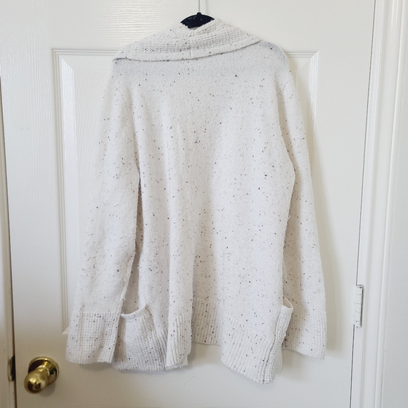 Chloe & Jasmine Cream Marl Open Soft Cozy Cardigan Sweater L - Picture 7 of 9